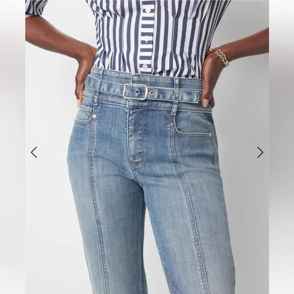 WHBM Extra High-Rise Trouser Everyday Soft Size 6 Medium Wash Blue EUC $120 KL - Picture 3 of 16